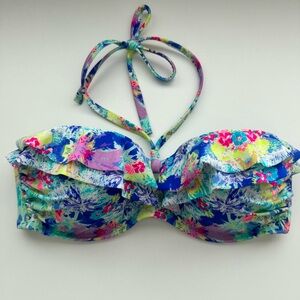 EUC Victoria's Secret Multicolor Floral Bikini Top 36D Swim